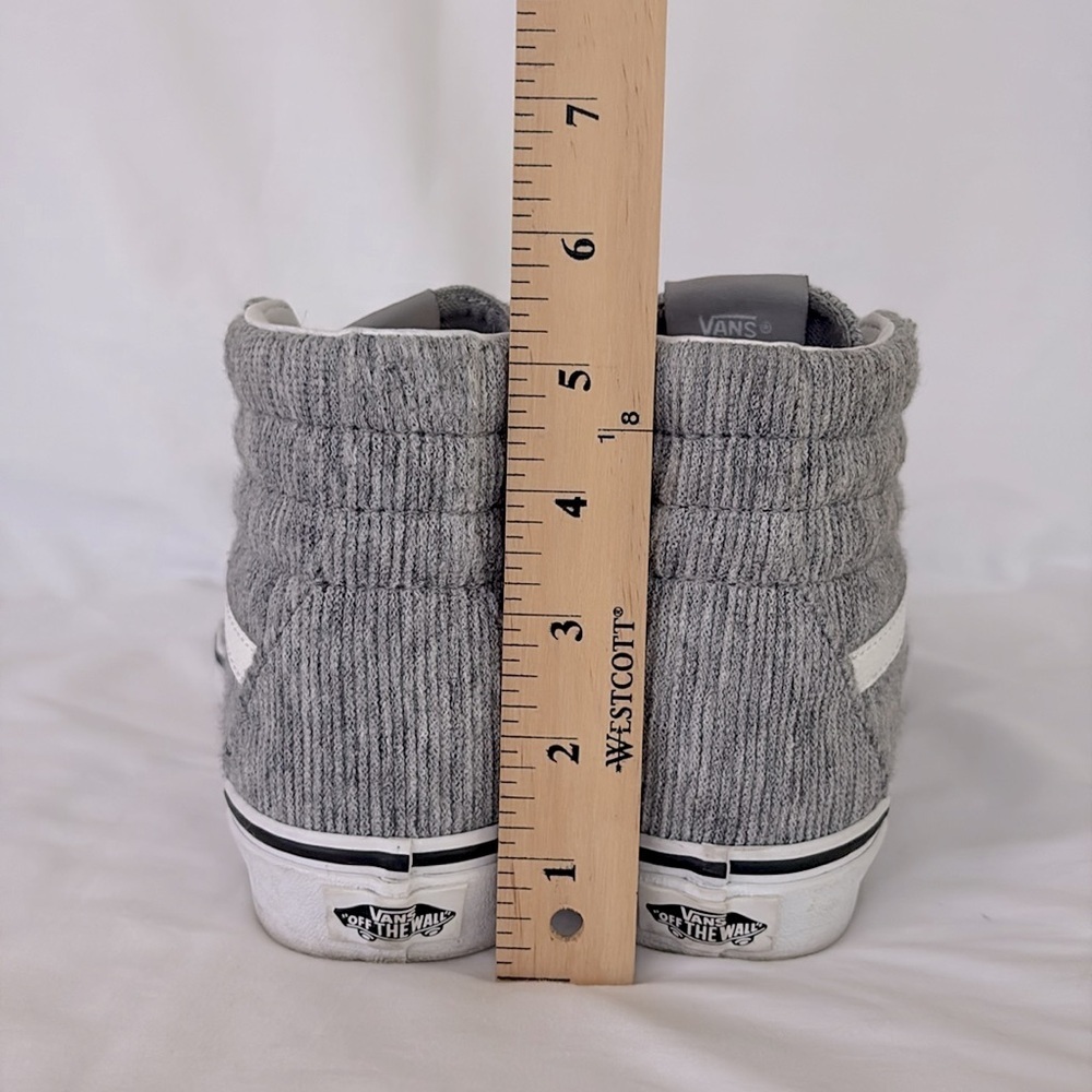 Vans Sk8 Hi Sneakers Gray White Corduroy High Top Shoes Lace Up Women’s 7 - Picture 11 of 11